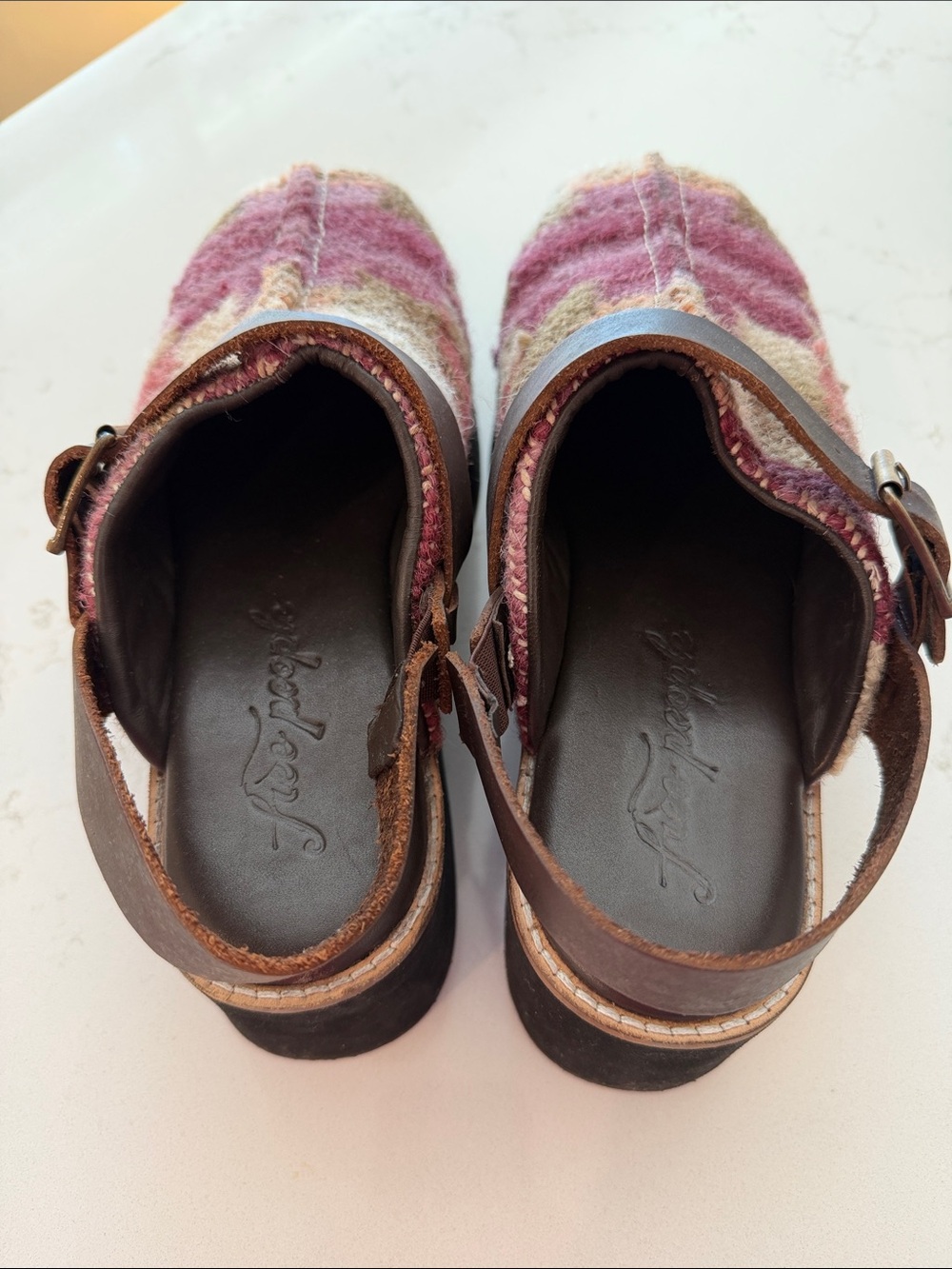 Free People Multicolor Woven Slingback Clogs - Brown Strap - Picture 5 of 8